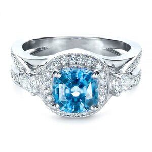 925 Silver Plated Blue Exquisite, Noble Cross Ring, FB16FA1051
